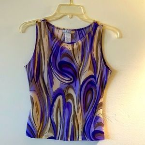 Women Top Brand Salsa USA Color Lavender and Tan Size Large
